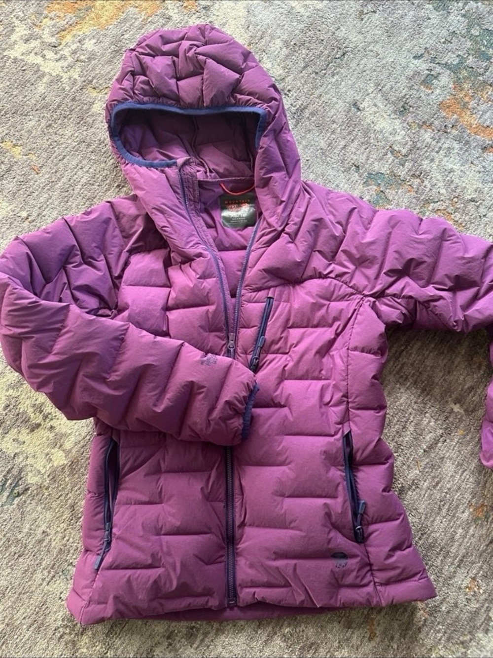 Mountain Hardwear Women's Purple Hooded Puffer Jacket